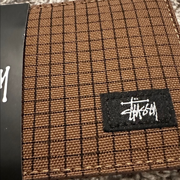 Stussy Brown Plaid Wallet - Picture 3 of 5